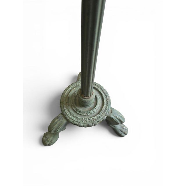 Romanesque Revival Bronze Floor Lamp with Archaeological Green Patina, 1950s For Sale - Image 9 of 12