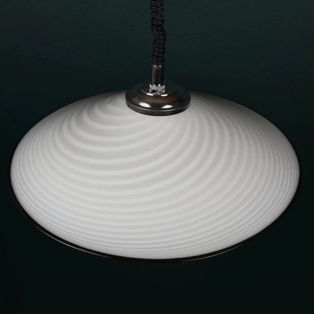 1970s Vintage Swirl Murano Glass Pendant Lamp, Italy, 1970s For Sale - Image 5 of 16