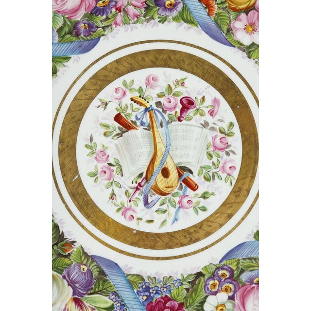 White 19th Century Porcelain Pedestal Table Allegory of Music, 1860s For Sale - Image 8 of 18