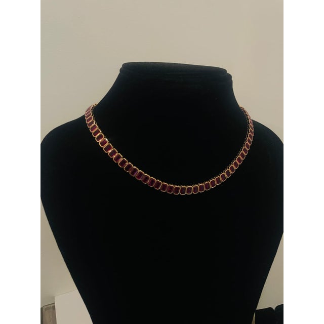 New 18k Gold Necklace With 44.88ct Ruby, Elegant Design, 25.97g For Sale - Image 9 of 13