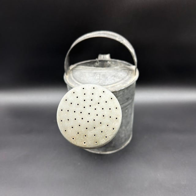 A Superb Vintage Small Sized Galvanised Watering Can, Circa 1920’s For Sale - Image 4 of 12