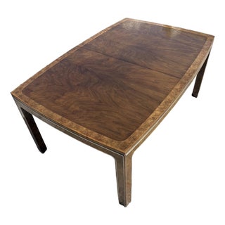 Mid Century Mastercraft Burl Dining Table W 2 Leaves For Sale