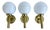 Vintage Danish Glass Sconces by Abo Reinders, Set of 3 For Sale