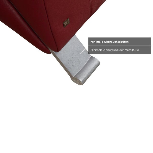 Animal Skin 322 Leather Two-Seater Red Sofa by Rolf Benz For Sale - Image 7 of 11