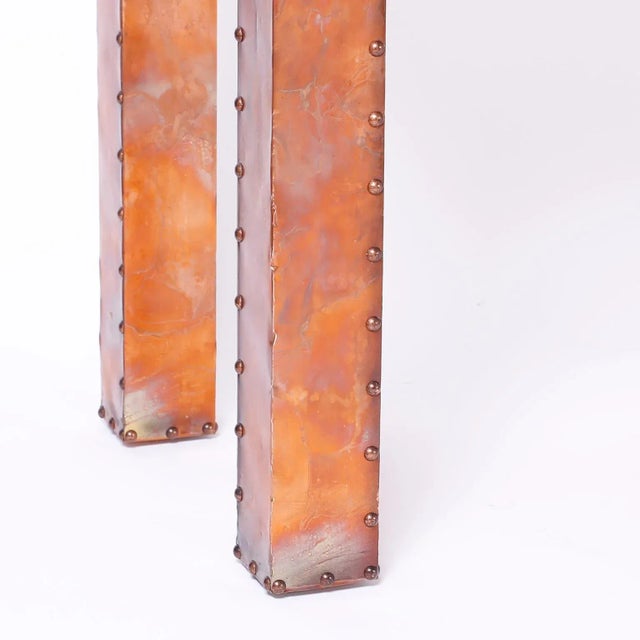 Copper Burnished Copper Console Table For Sale - Image 8 of 9