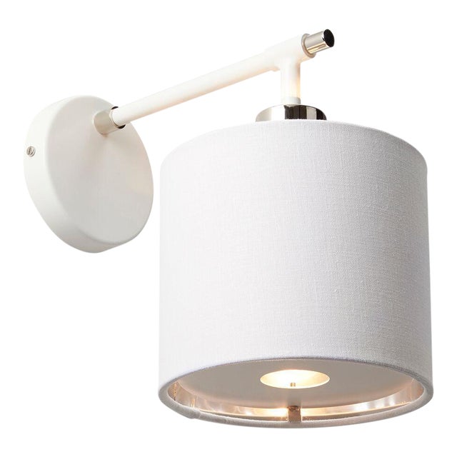 Balance White/Polished Nickel Sconce For Sale