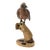 American Harrier Hawk & Gloved Handler 2003 – Carved Wooden Sculpture Signed Bradford King For Sale