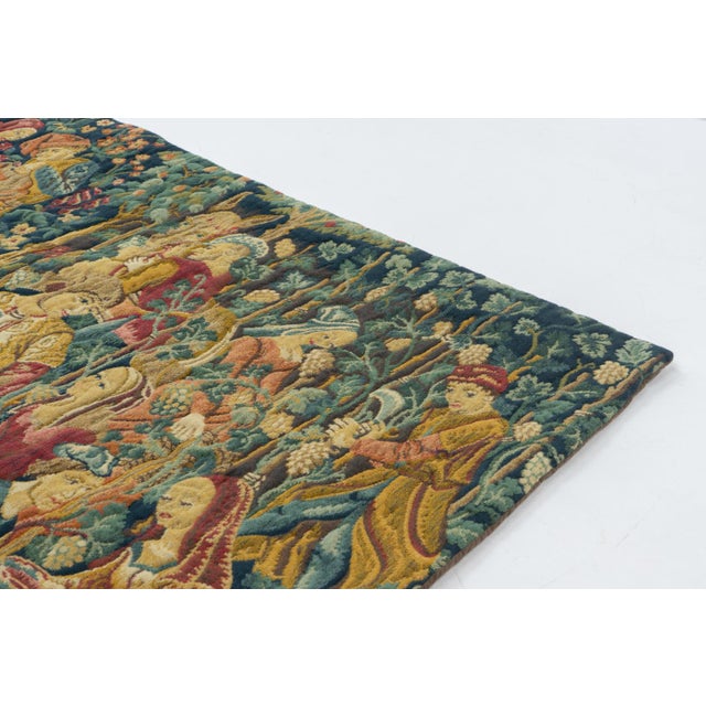 Brown Jacquard Tapestry attributed to Jean Laurent for Aubsson, France, 1970s For Sale - Image 8 of 13