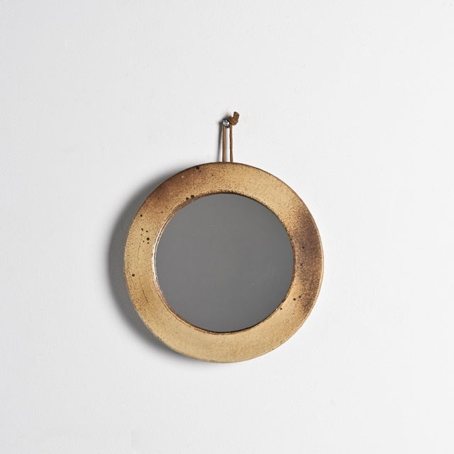 Glazed Stoneware Mirror, France, 1970s For Sale - Image 4 of 8