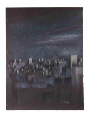 Bernadette Kelly, The Buildings in the Night, Mixed Media, 1980s
