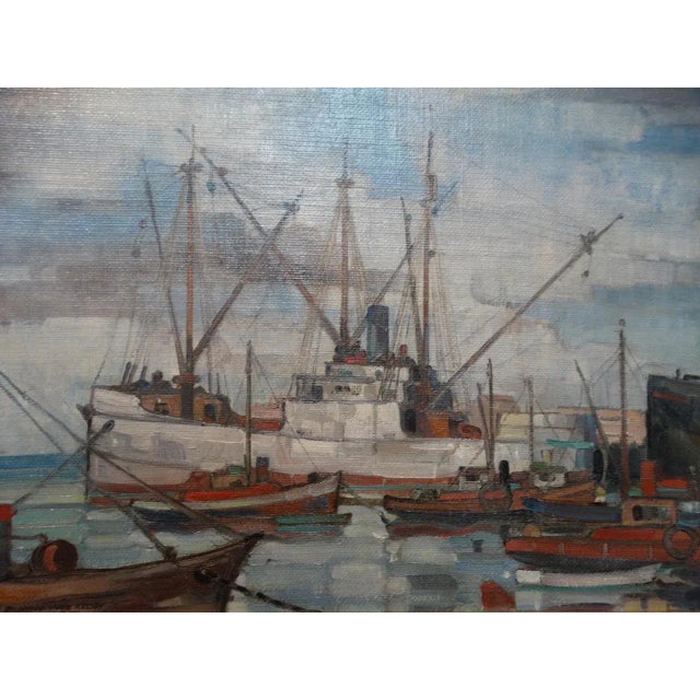 Richmond Irwin Kelsey: Santa Barbara Harbor Painting For Sale - Image 4 of 7