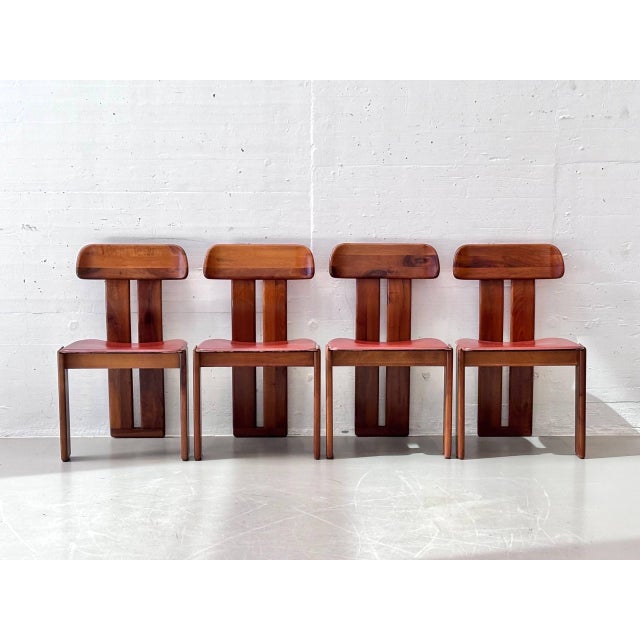 Vintage Sapporo Dining Chairs in Walnut by Mario Marenco for Mobil Girgi, 1970s, Set of 4 For Sale - Image 16 of 16
