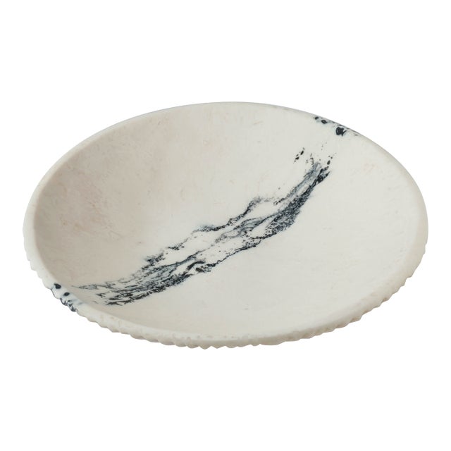 Ikani Black & White Resin Serving Plate For Sale