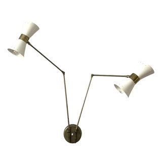 Adjustable Double-Arm Wall Lamp For Sale