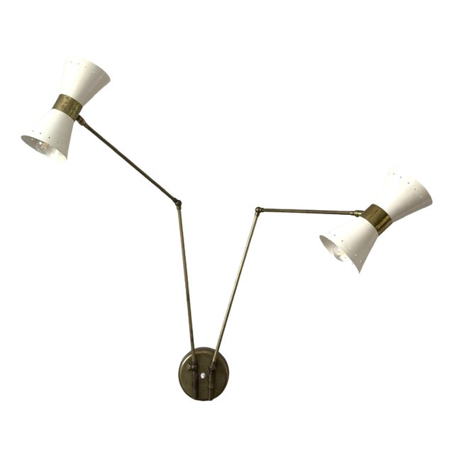 Adjustable Double-Arm Wall Lamp For Sale