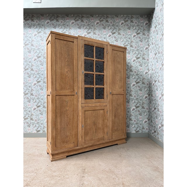 Large Art Deco Oak Wardrobe, 1940s For Sale - Image 18 of 18