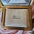 1920s Vintage 1940s Elgin American Brass Compact Mirror Powder Case With Puff & Card For Sale - Image 5 of 13