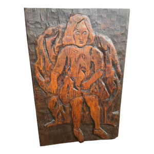 1970s Jean-Claude Gaugy Carved Wood Wall Hanging