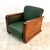 Mid-Century Modern Large Vintage Art Deco Italian Club Chair in Burl Walnut and Green Fabric, 1930s For Sale - Image 3 of 18