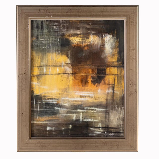 Pulliam Abstract Framed Oil Painting on Canvas For Sale - Image 4 of 4