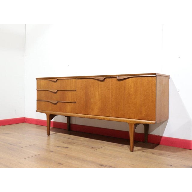 Wood Mid Century Modern Vintage Teak British Credenza Sideboard For Sale - Image 7 of 14