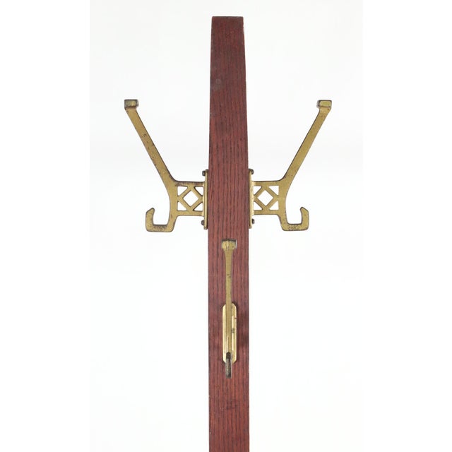Mid 20th Century Vintage Arts & Crafts Oak Coat Tree Rack For Sale - Image 5 of 6
