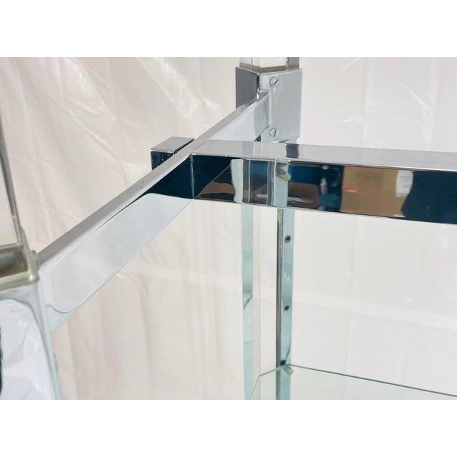 1970s Charles Hollis Jones Lucite & Chrome Etagere, Signed 1974 – Adjustable Shelves For Sale - Image 12 of 18