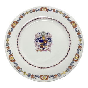 Late 20th Century Maitland Smith Chinese Export Style Armorial Plate