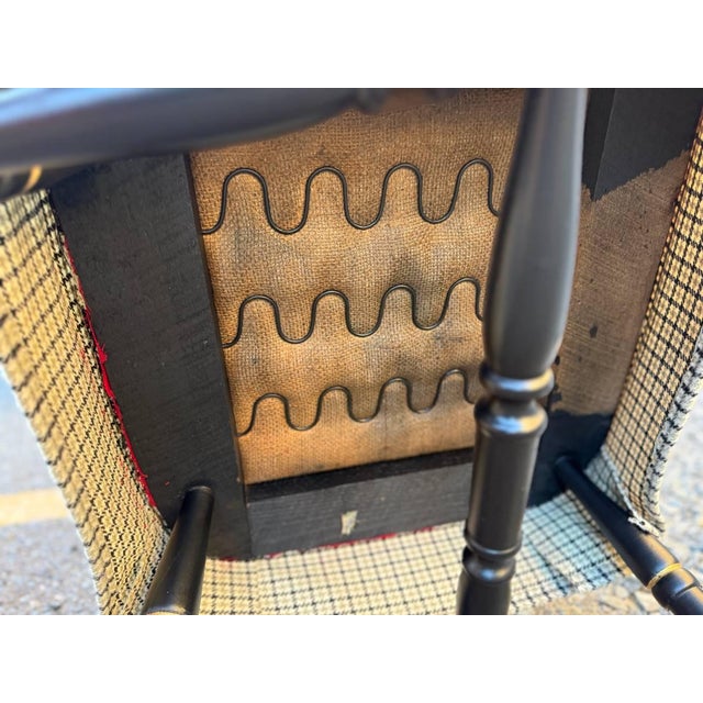 Late 20th Century Pair of Vintage Black Painted Barrel Back Tub Chairs For Sale - Image 5 of 18