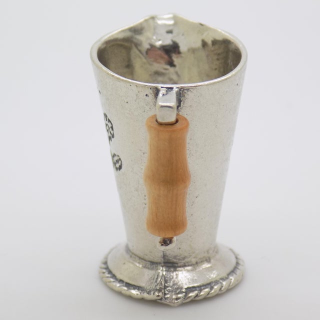 Wood Vintage Italian Handmade Genuine Silver Pitcher Figurine Dollhouse Miniature, Made in Arezzo (Ar, Tuscany, Italy) For Sale - Image 7 of 11
