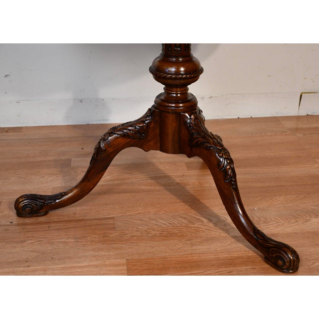1930s Weiman English Regency Mahogany & Leather Top Center Table For Sale - Image 12 of 17