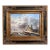 Late 20th Century Dutch Winter Landscape With Figures and Church Oil on Board Signed Van Peeters For Sale