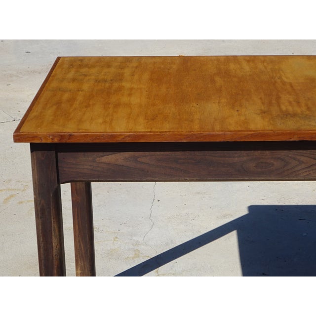 Brown Rectangular Oak and Veneer Worktable, 1960s For Sale - Image 8 of 18