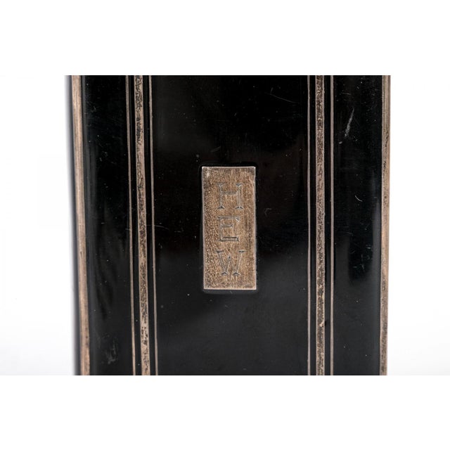 Early 20th Century Antique Webster Co. Art Deco Style Sterling Silver and Black Enamel Cigarette Case For Sale - Image 5 of 9