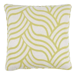 Schumacher Sangomar Applique 22" Pillow in Citron