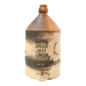 1834-1910 Smith's London Advertising Stoneware/Pottery Beer Jug Dispenser/Glazed Gold