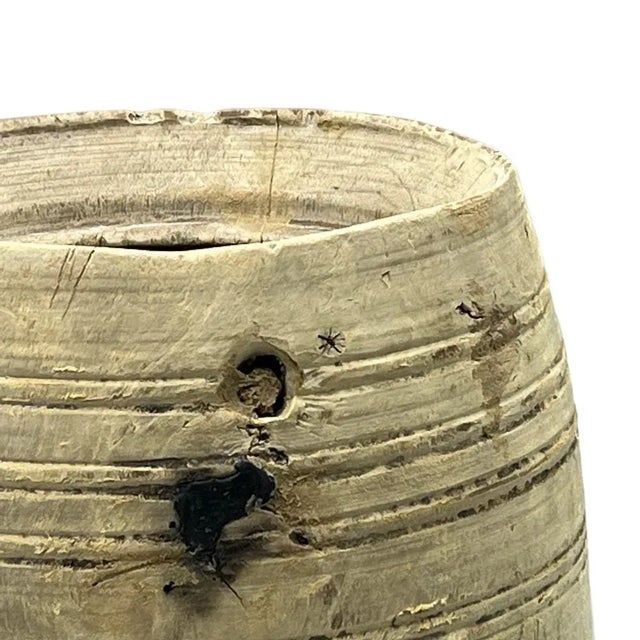 Vintage Indian Wood Vessel For Sale - Image 4 of 5