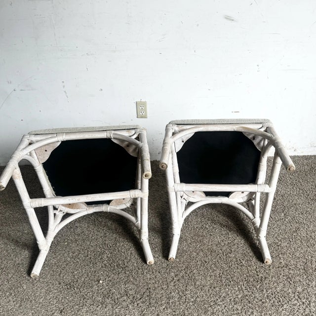 Wood Boho Chic Henry Link Rattan Dining Chairs by Lexington - Set of 6 For Sale - Image 7 of 11