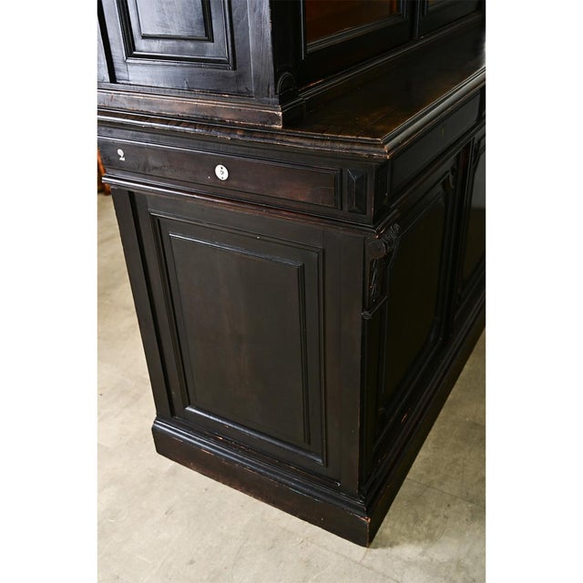 French 19th Century Grand Ebonized Bibliotheque For Sale In Baton Rouge - Image 6 of 14