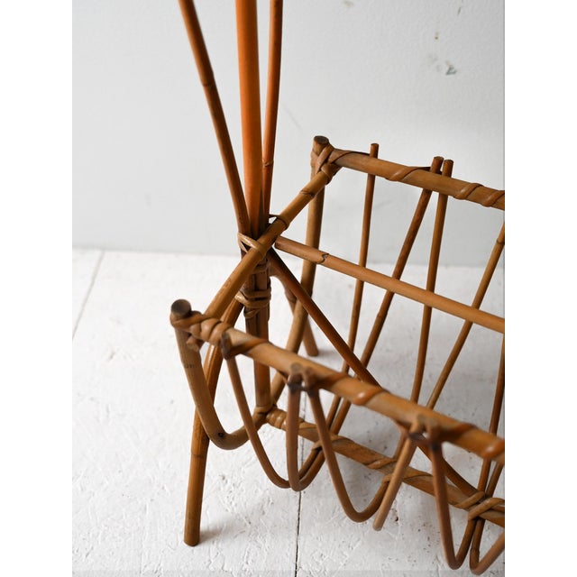 Swedish Bamboo Magazine Holder, 1960s For Sale - Image 6 of 8