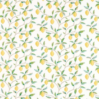 Morris & Co Lemon Tree Fabric in Lemon/ Bayleaf For Sale