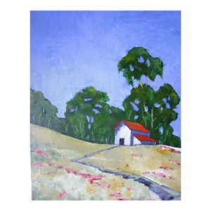 Sonora Hills Barn 16x20 Art Lynne French California Farm Landscape Painting O/C