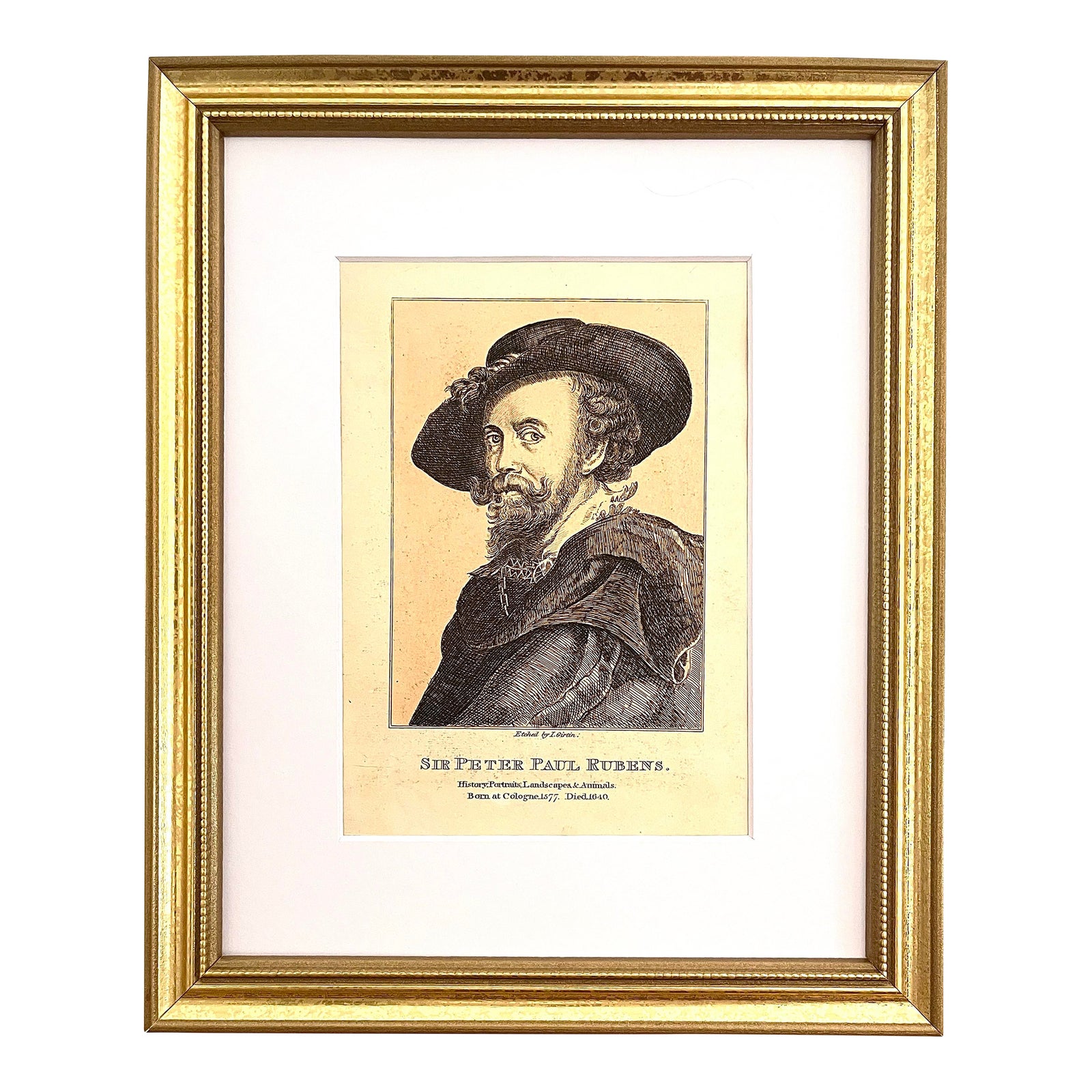 Antique Etching Portrait Ruben’s C. 1750 | Chairish
