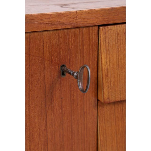 Mid-Century Teak Bookshelf with 5 Drawers and Door For Sale - Image 14 of 18