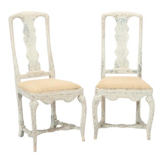18th Century Swedish Rococo Side Chairs - Set of 2 For Sale