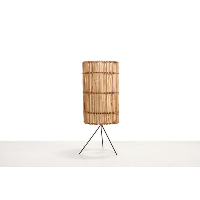 1950s Bamboo and Rattan Floor Lamp in the style of Louis Sognot, 1950s For Sale - Image 5 of 5