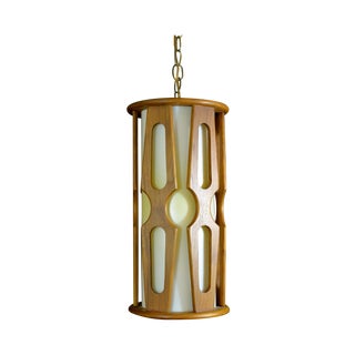 Danish Modern Teak Hanging Light For Sale