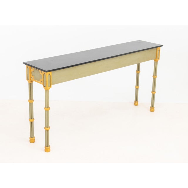 Mint Gothic Style Green Painted Console Table For Sale - Image 8 of 8