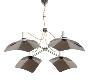 Mid-Century Modern Corolla Pendant Light in Chrome by Giovanni Grignani, Italy, 1970s