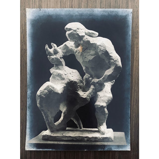 1930s Marc Vaux, Vintage Silver Gelatin Photograph Jacques Lipchitz Sculpture Photo Signed, 1936 For Sale - Image 5 of 5